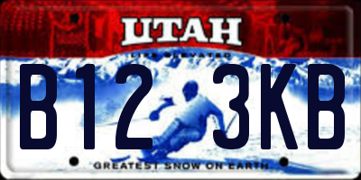 UT license plate B123KB