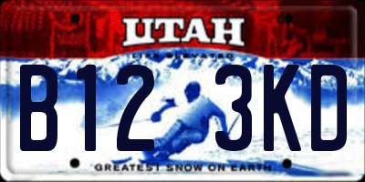 UT license plate B123KD