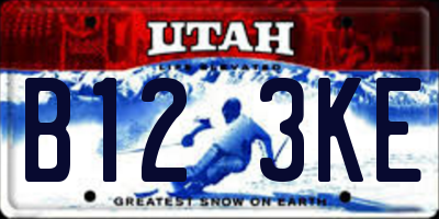 UT license plate B123KE