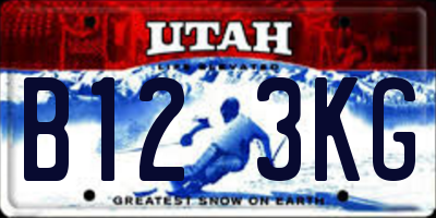 UT license plate B123KG