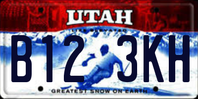 UT license plate B123KH