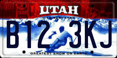 UT license plate B123KJ