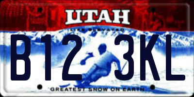 UT license plate B123KL