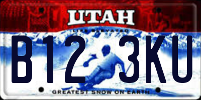 UT license plate B123KU