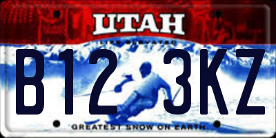 UT license plate B123KZ