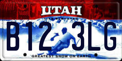 UT license plate B123LG