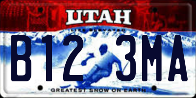 UT license plate B123MA