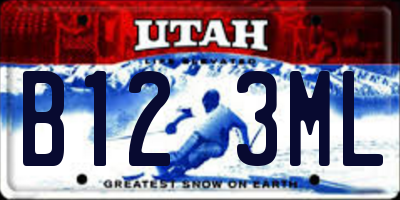 UT license plate B123ML