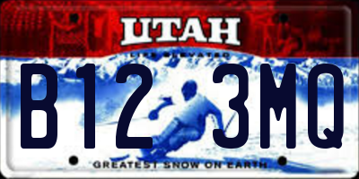 UT license plate B123MQ