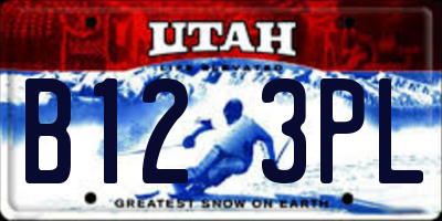 UT license plate B123PL