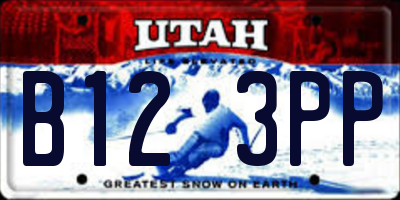 UT license plate B123PP