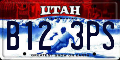 UT license plate B123PS