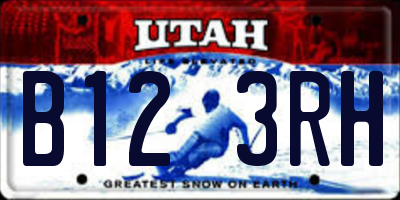 UT license plate B123RH