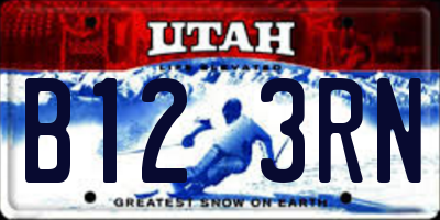 UT license plate B123RN