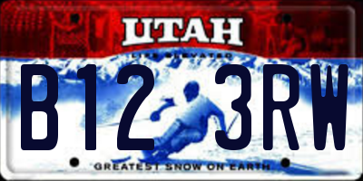 UT license plate B123RW