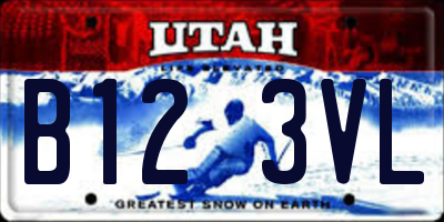 UT license plate B123VL