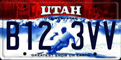UT license plate B123VV