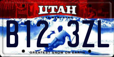 UT license plate B123ZL