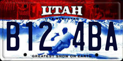 UT license plate B124BA