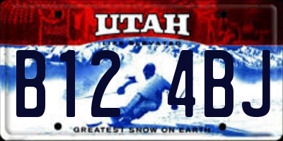 UT license plate B124BJ