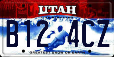 UT license plate B124CZ