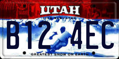 UT license plate B124EC