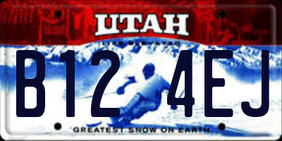 UT license plate B124EJ