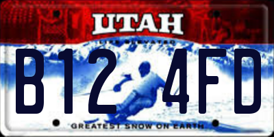 UT license plate B124FD