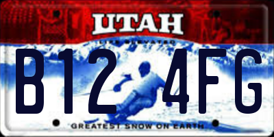 UT license plate B124FG