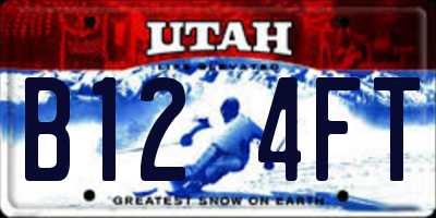 UT license plate B124FT