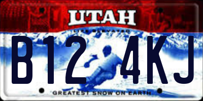 UT license plate B124KJ