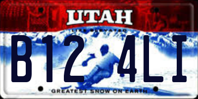 UT license plate B124LI