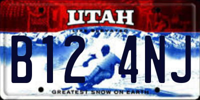 UT license plate B124NJ