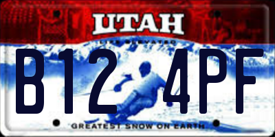 UT license plate B124PF