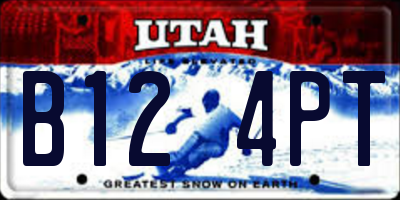 UT license plate B124PT