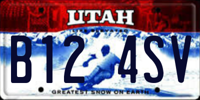 UT license plate B124SV