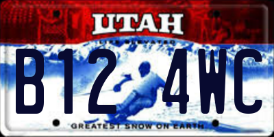 UT license plate B124WC