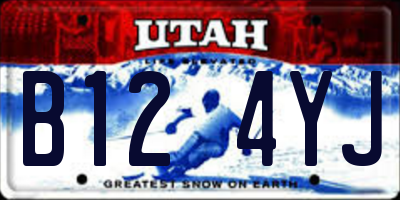 UT license plate B124YJ