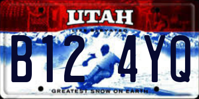 UT license plate B124YQ