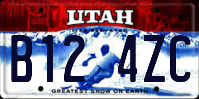 UT license plate B124ZC
