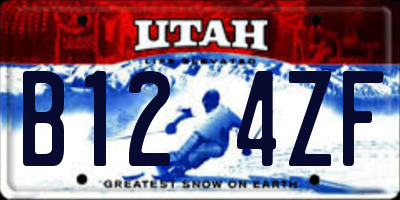 UT license plate B124ZF