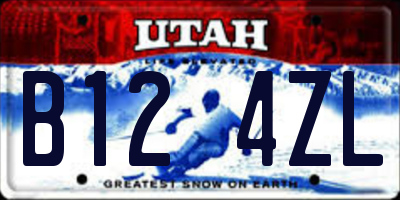 UT license plate B124ZL