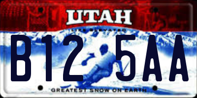 UT license plate B125AA