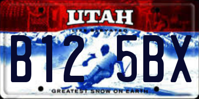 UT license plate B125BX
