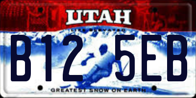 UT license plate B125EB
