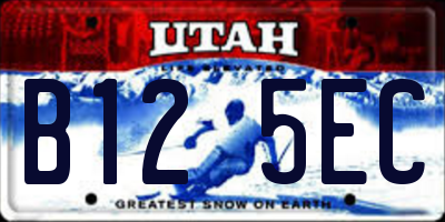UT license plate B125EC