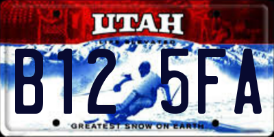 UT license plate B125FA