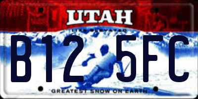 UT license plate B125FC