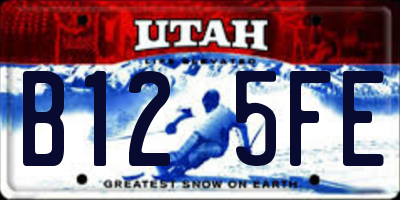 UT license plate B125FE