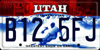 UT license plate B125FJ